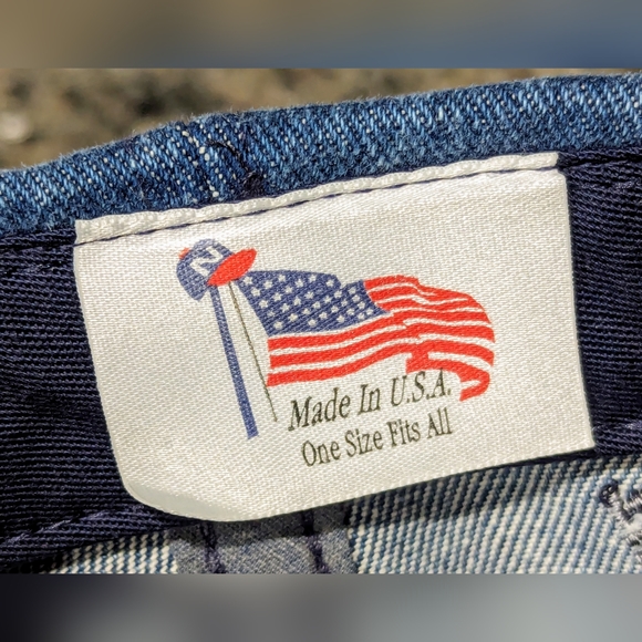 Vintage 90s Denim Team Flowmaster Fishing Boat Engine Company Hat Made in USA - Picture 8 of 9